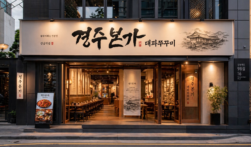경주본가 프렌차이즈
오프라인 매장 인테리어 예시