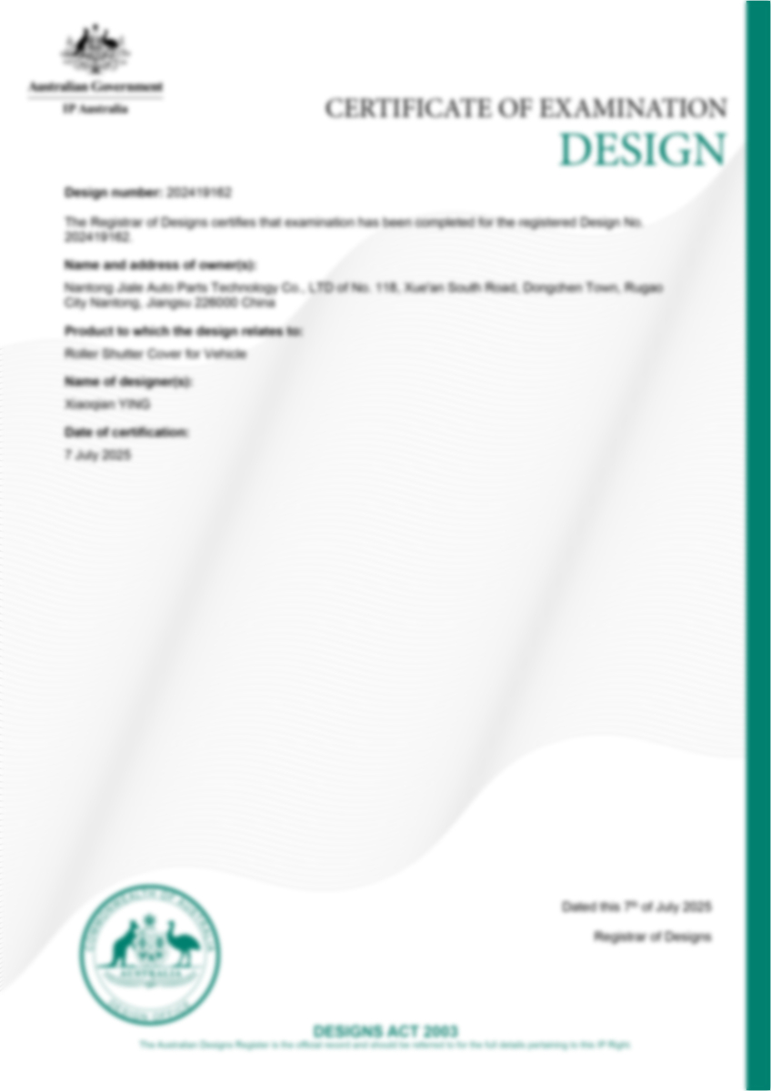 Roller blind cover design(Australian Patent)