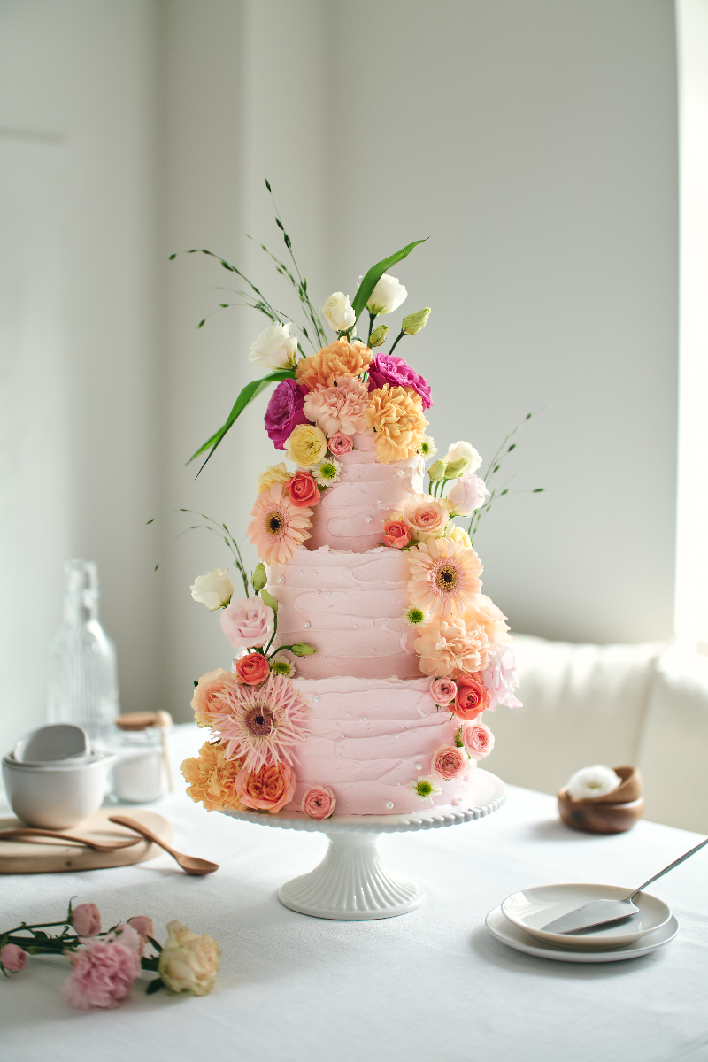 핑크 로즈 케이크