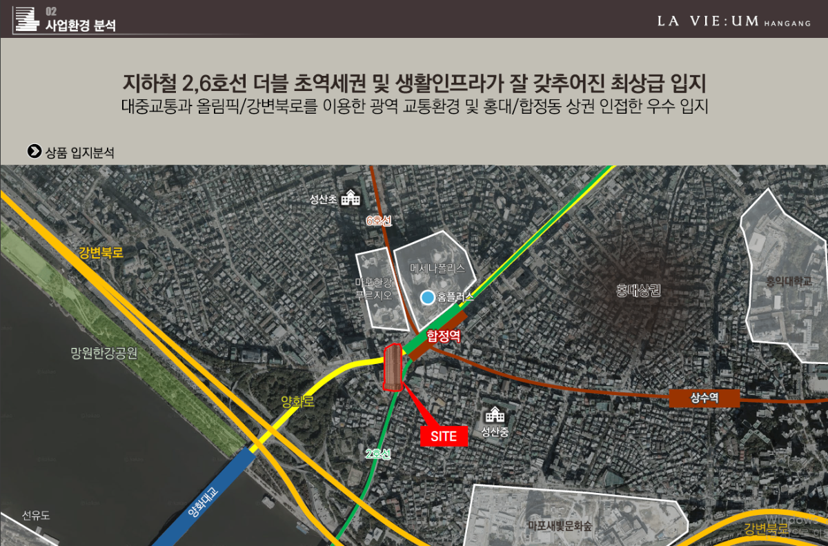 합정7구역 사업현황 분석 - 지하철 2,6호선 더블 초역세권 및 생활인프라