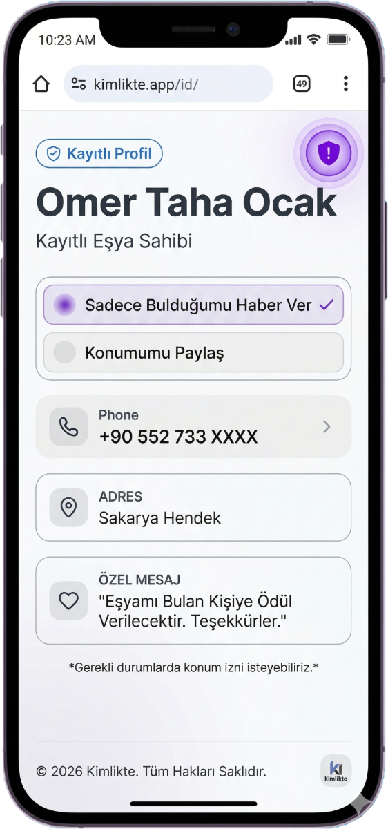 KİMLİKTE QR kod uygulaması - el ile telefon tutan