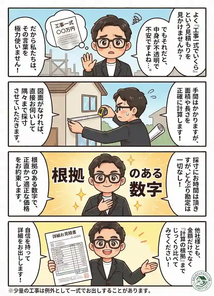 見積もりは明確に