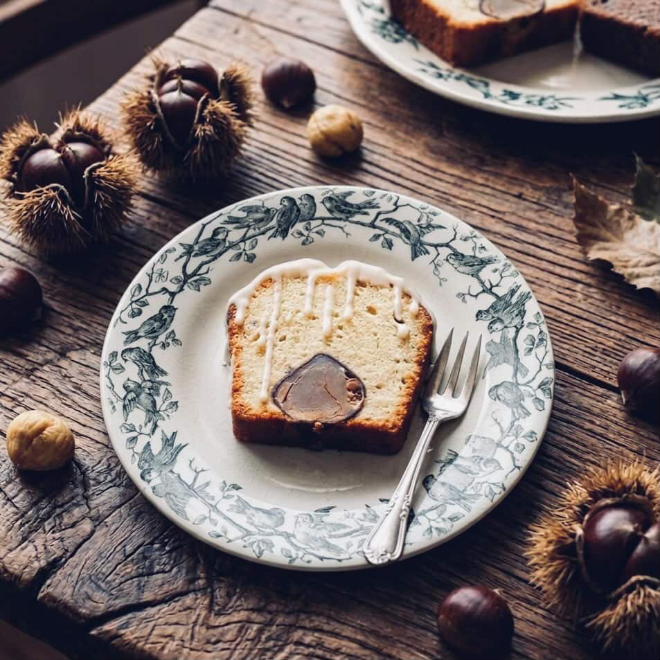 ほうじ茶の渋皮煮パウンドケーキ