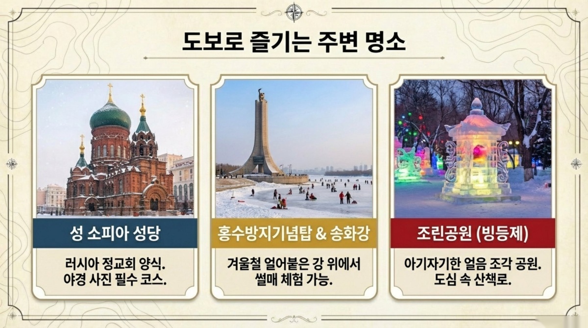 도보로 즐기는 주변 명소 인포그래픽