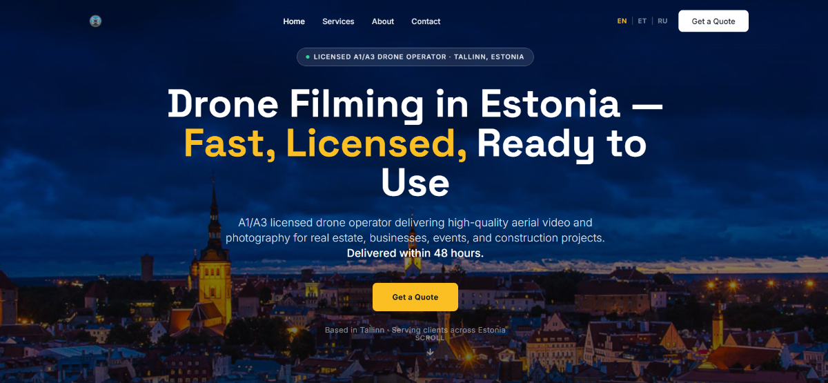 Drone Estonia website