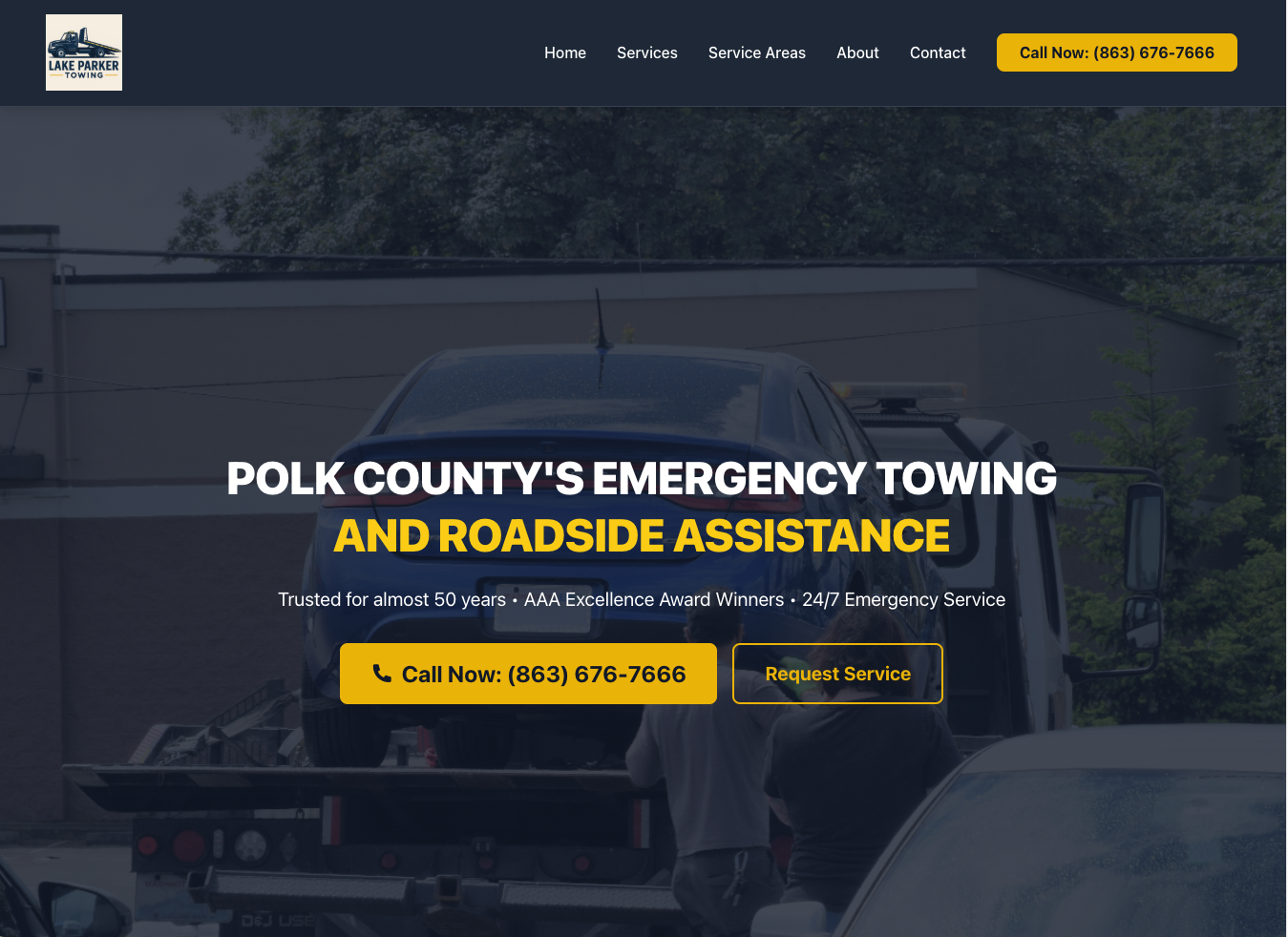Lake Parker Towing Website