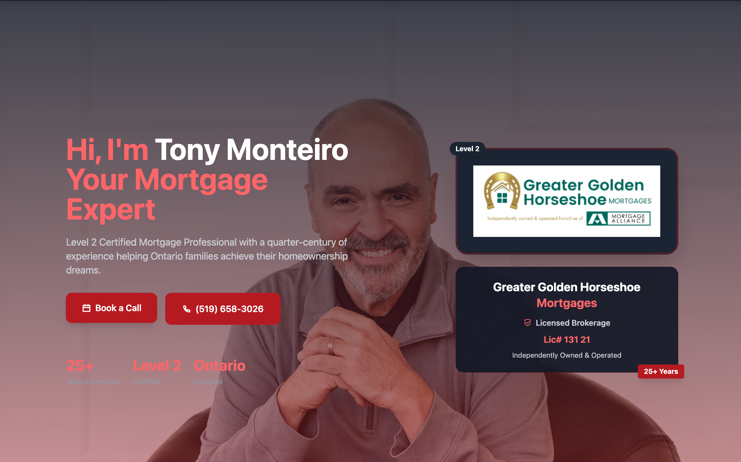 Mortgages by Tony website design