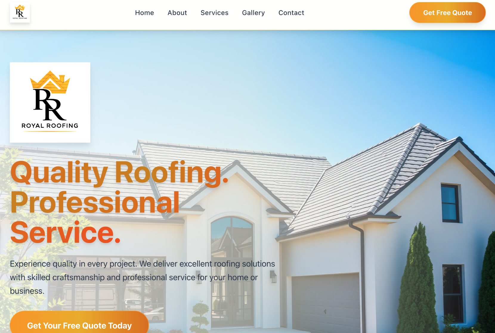 Royal Roofing website design
