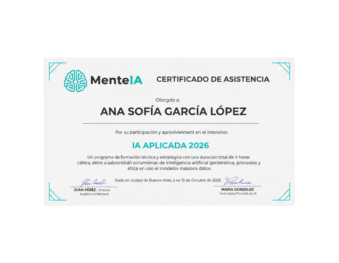 Diploma de asistencia MenteIA