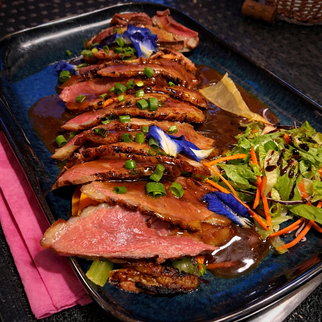 Magret de canard au miel