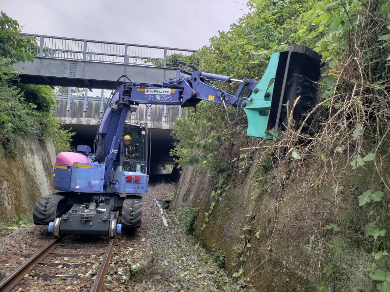 井原鉄道軌道工事