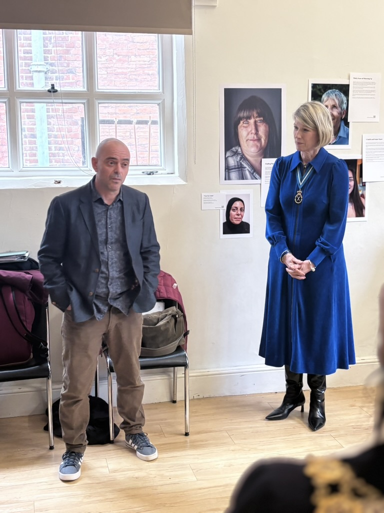 Christopher Hall and Pippa Kirkbride at the volunteer exhibition