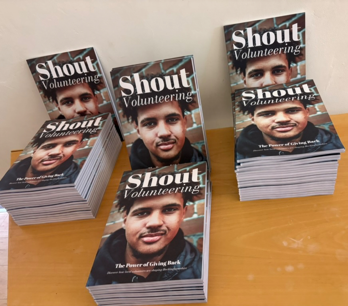 Shout Volunteering books display