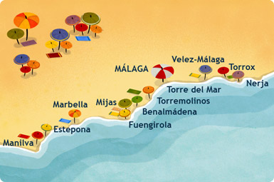 Mapa Costa del Sol - Conserjje en Benalmádena y Marbella