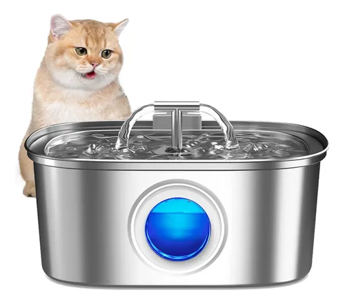 Newpet Fonte De Água De Aço Inoxidável Para Gatos E Cães 3.2L