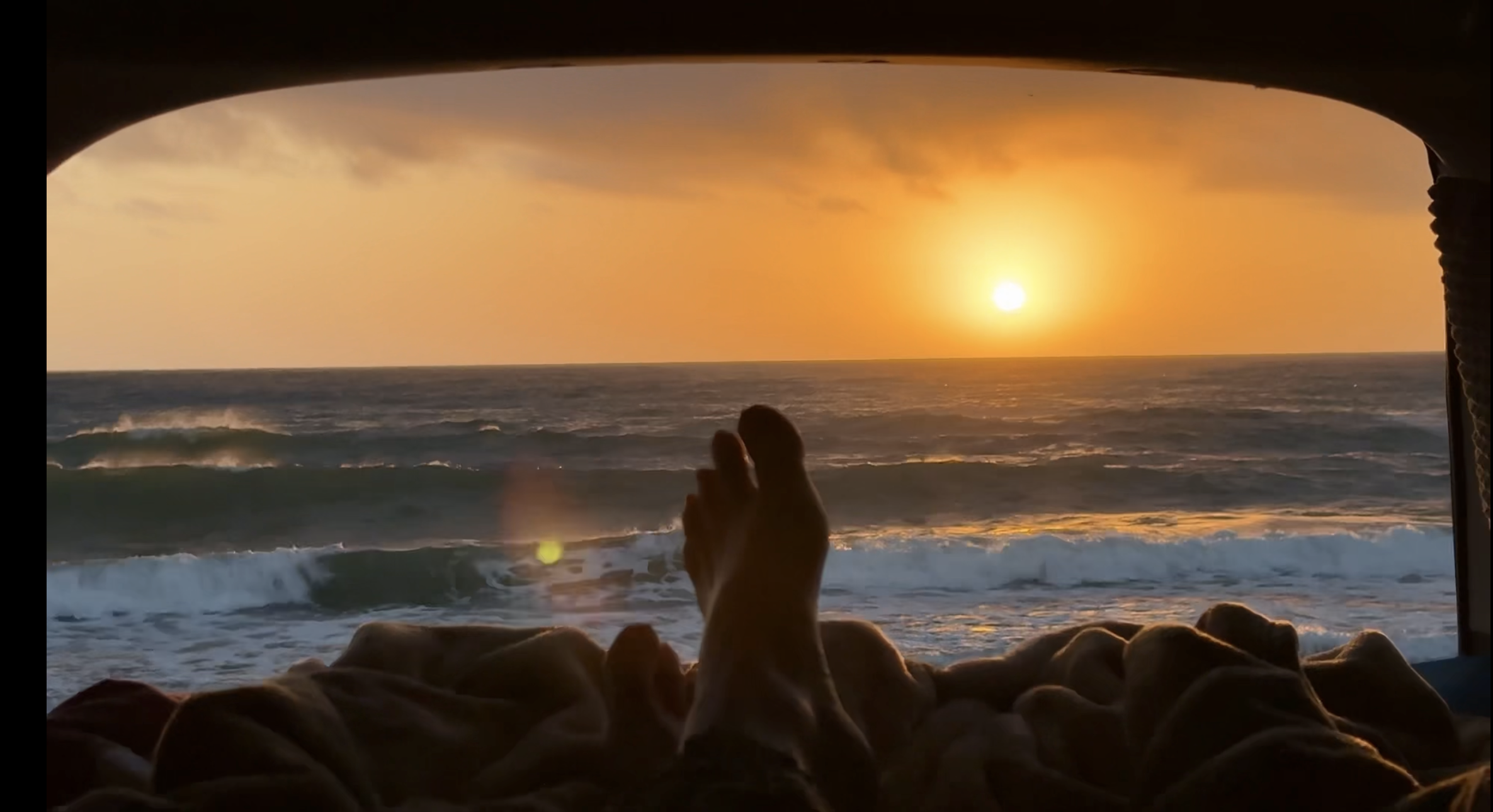 The sunrise on the edge of Portugal and Spain