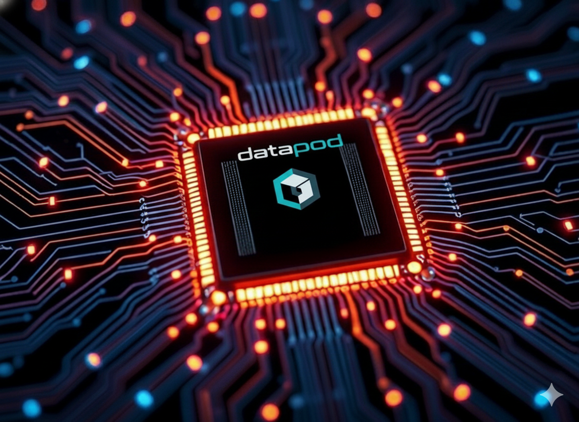 Close-up rendering of Datapod Protean G3 microprocessor