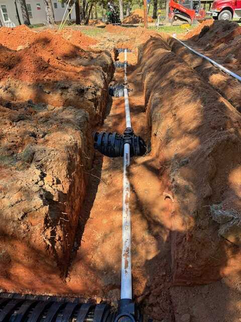 DLC Septic drainfield pipe and chamber installation showing professional septic system work in York County SC