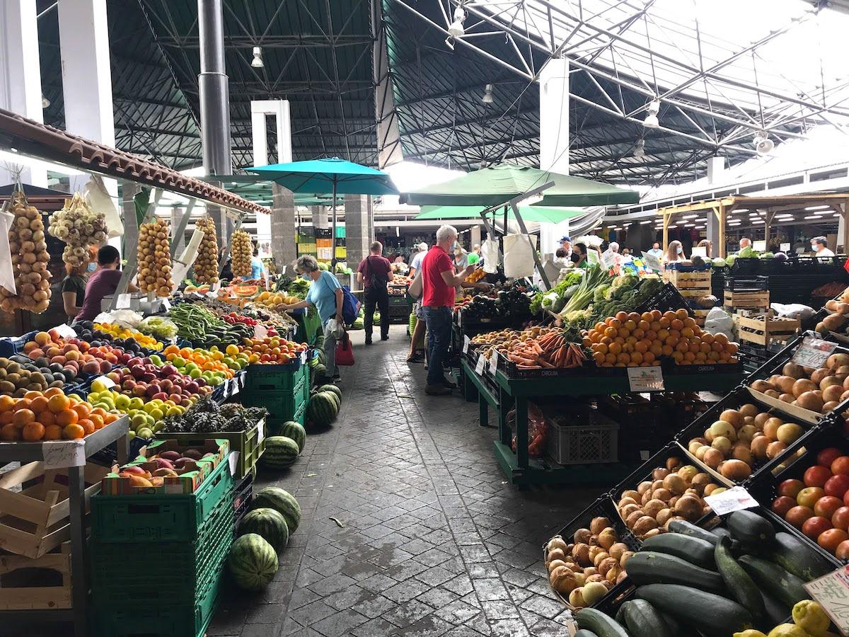 Fresh local produce at Mercado da Graça market, Ponta Delgada, São Miguel, Azores