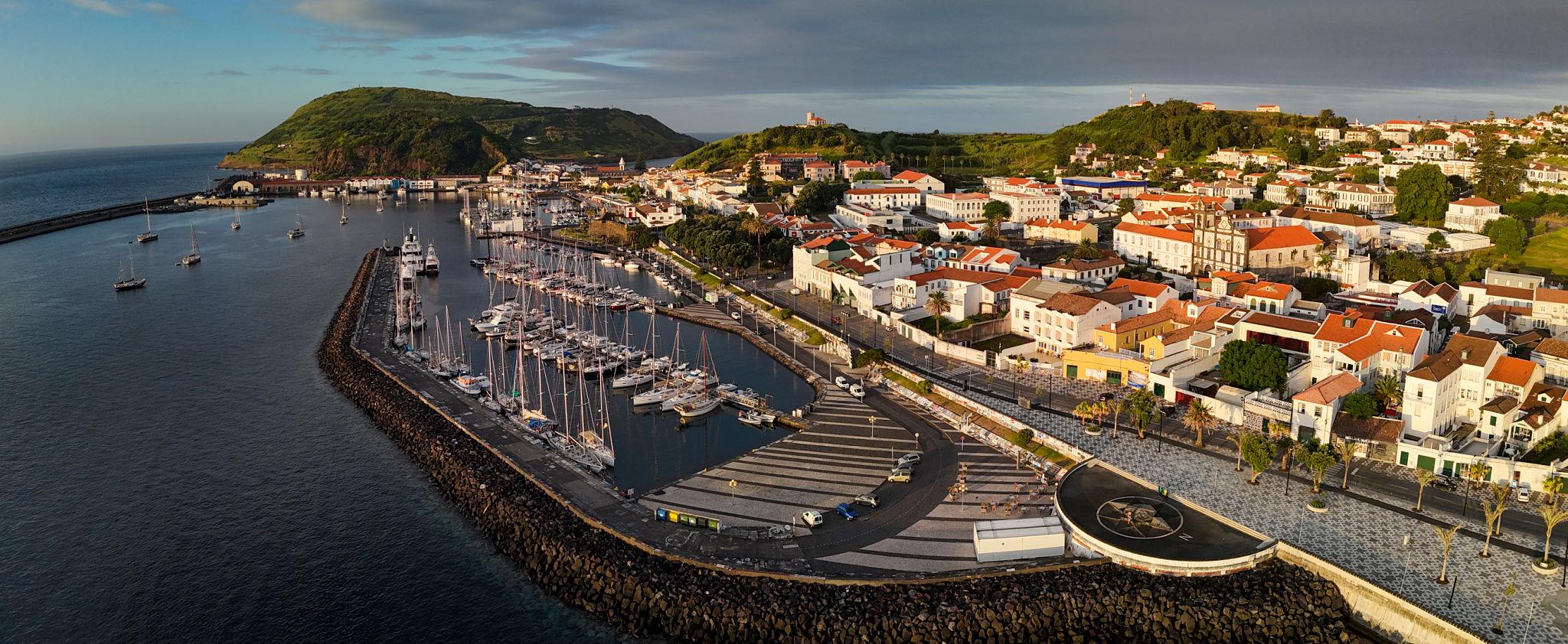 Horta marina with transatlantic sailing boats, Faial, Azores