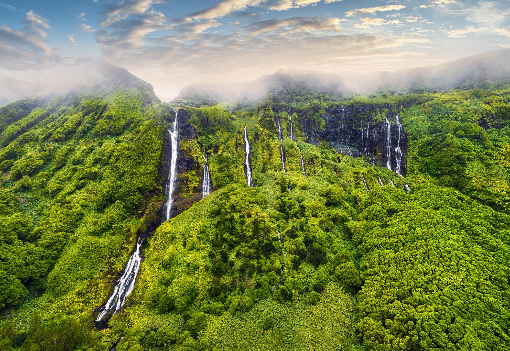 Flores island — waterfalls and volcanic lakes, the most beautiful island in the Azores