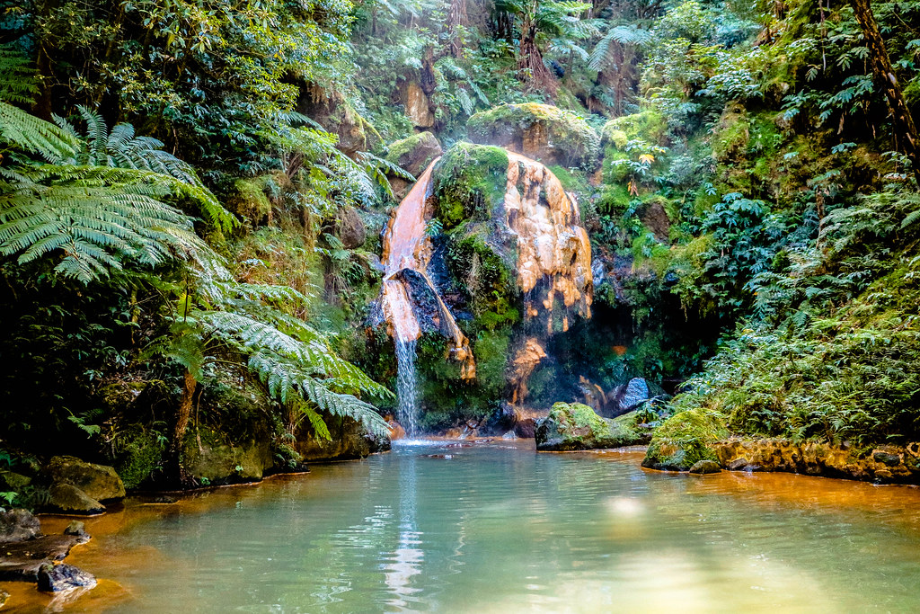 Caldeira Velha Hot Spring Waterfall