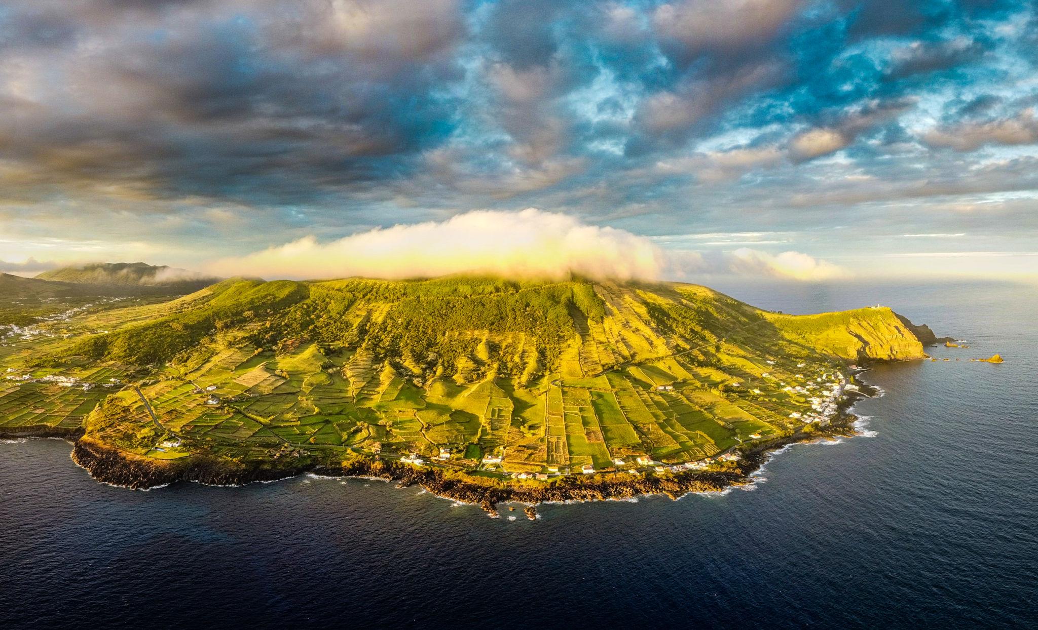Graciosa island — windmills and peaceful landscape, Azores