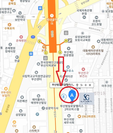 SG 오토렌탈 위치 지도