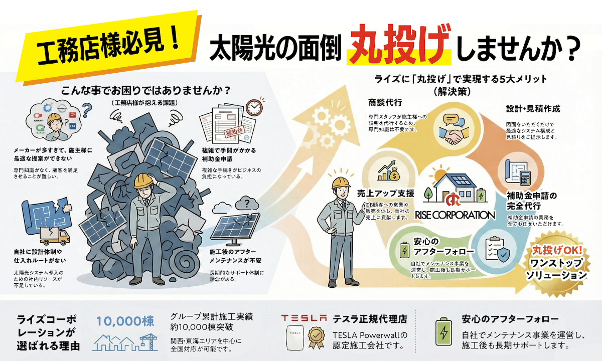 太陽光の面倒丸投げしませんか?工務店様必見