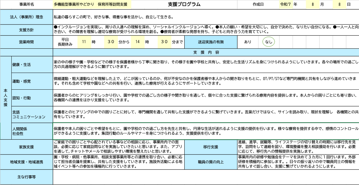 支援プログラム詳細