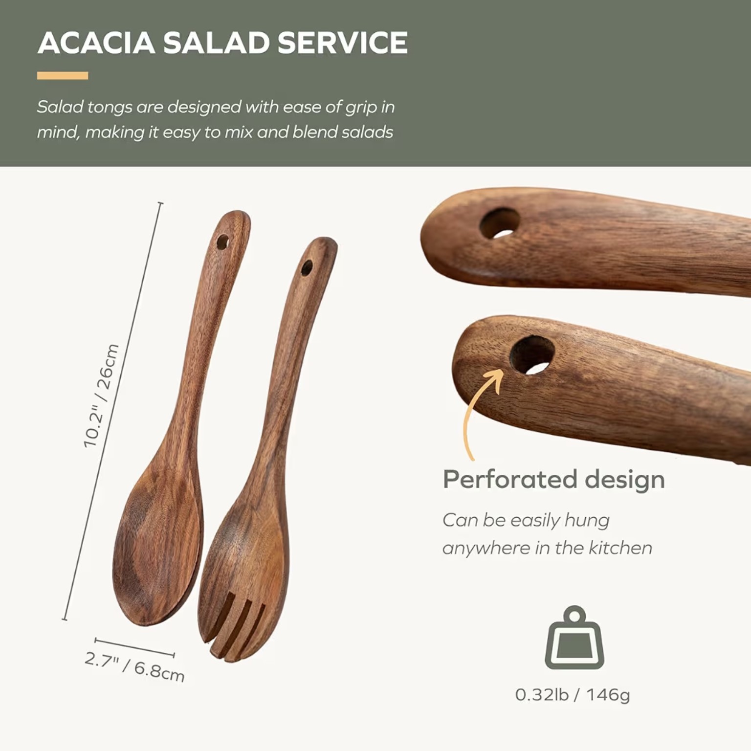 Wooden Salad Servers