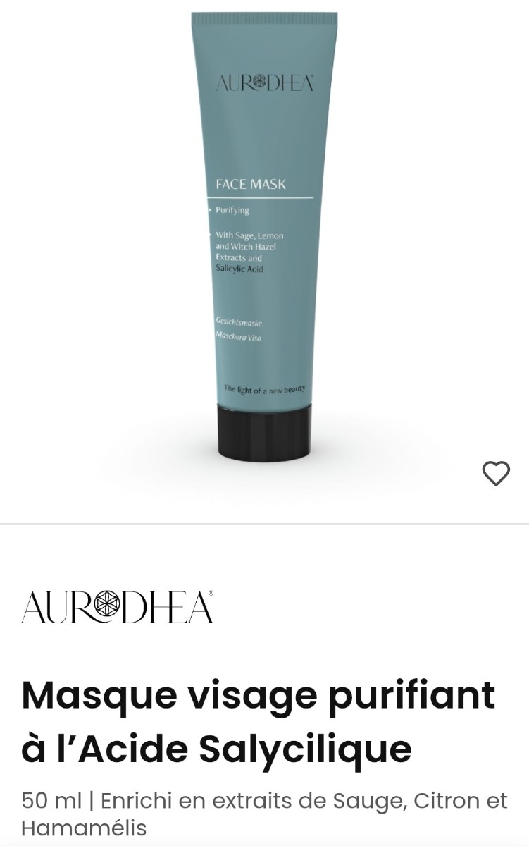 Masque visage purifiant à l'Acide Salycilique