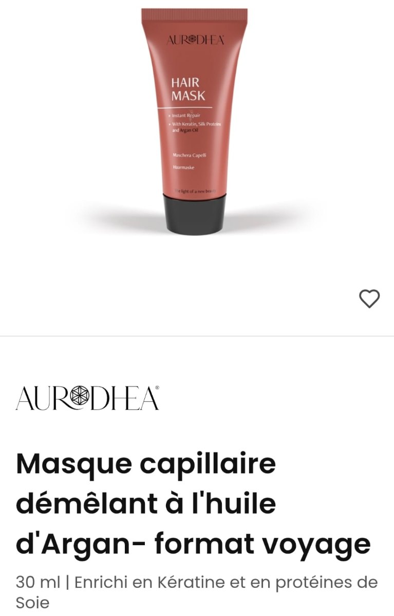 Masque capillaire démêlant à l'huile d'Argan - format voyage