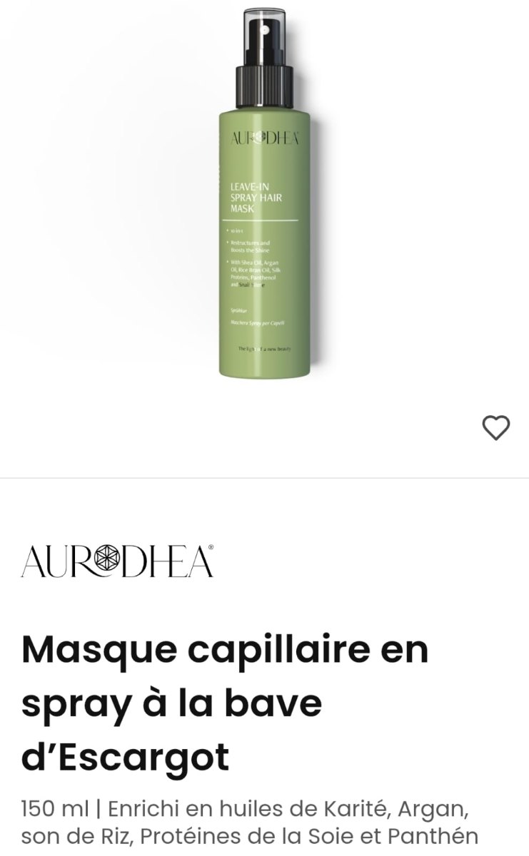 Masque capillaire en spray à la bave d'Escargot