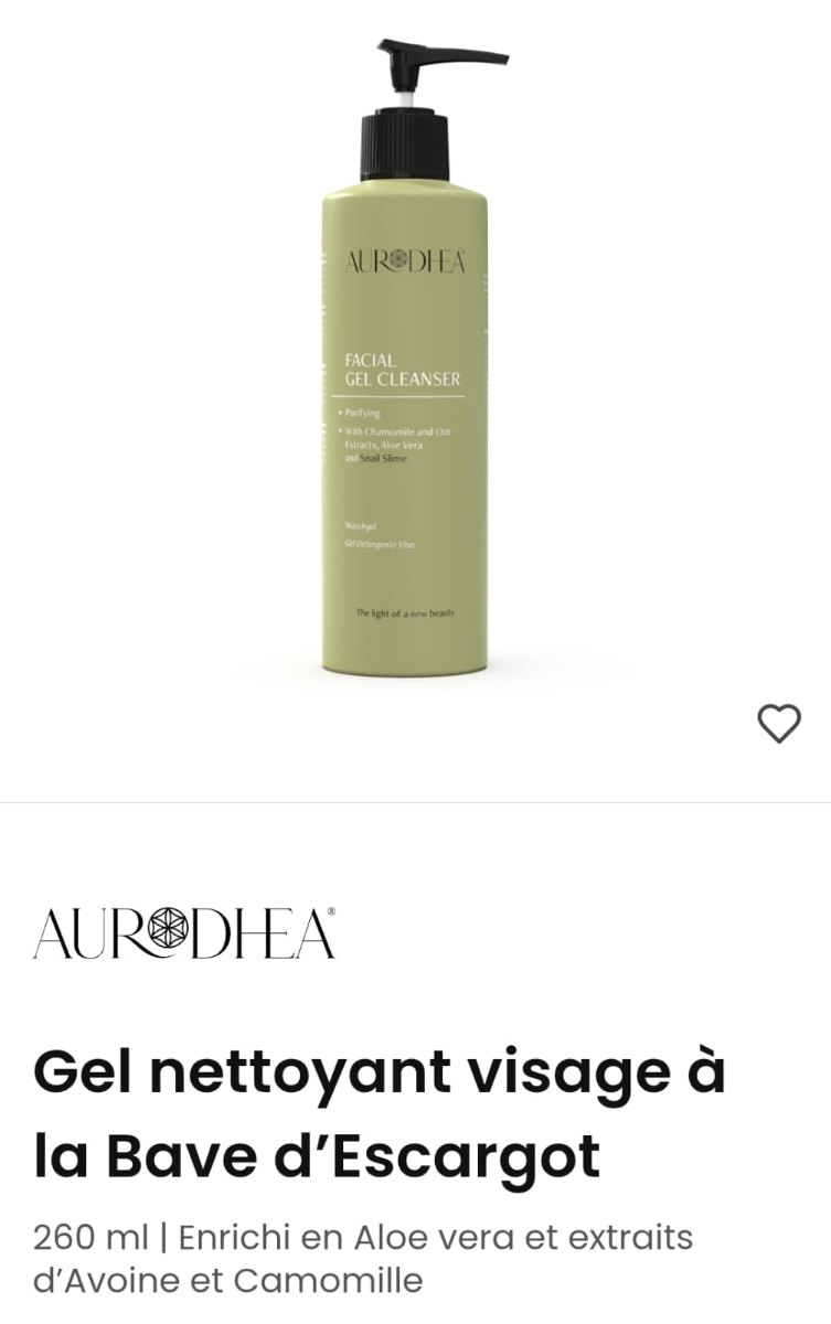 Gel nettoyant visage à la Bave d'Escargot