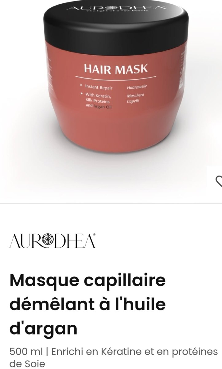 Masque capillaire démêlant à l'huile d'argan