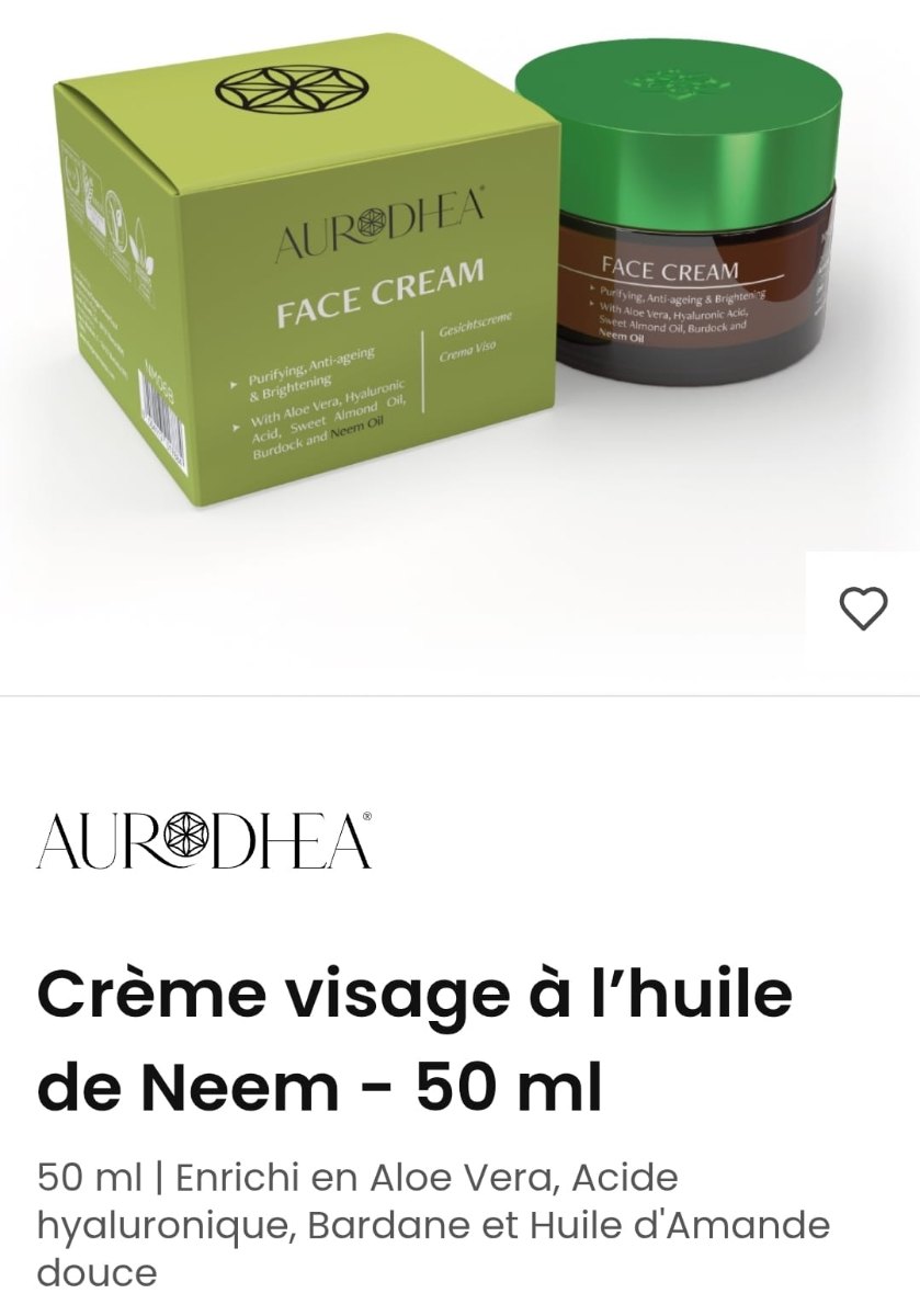 Crème visage à l'huile de Neem - 50 ml