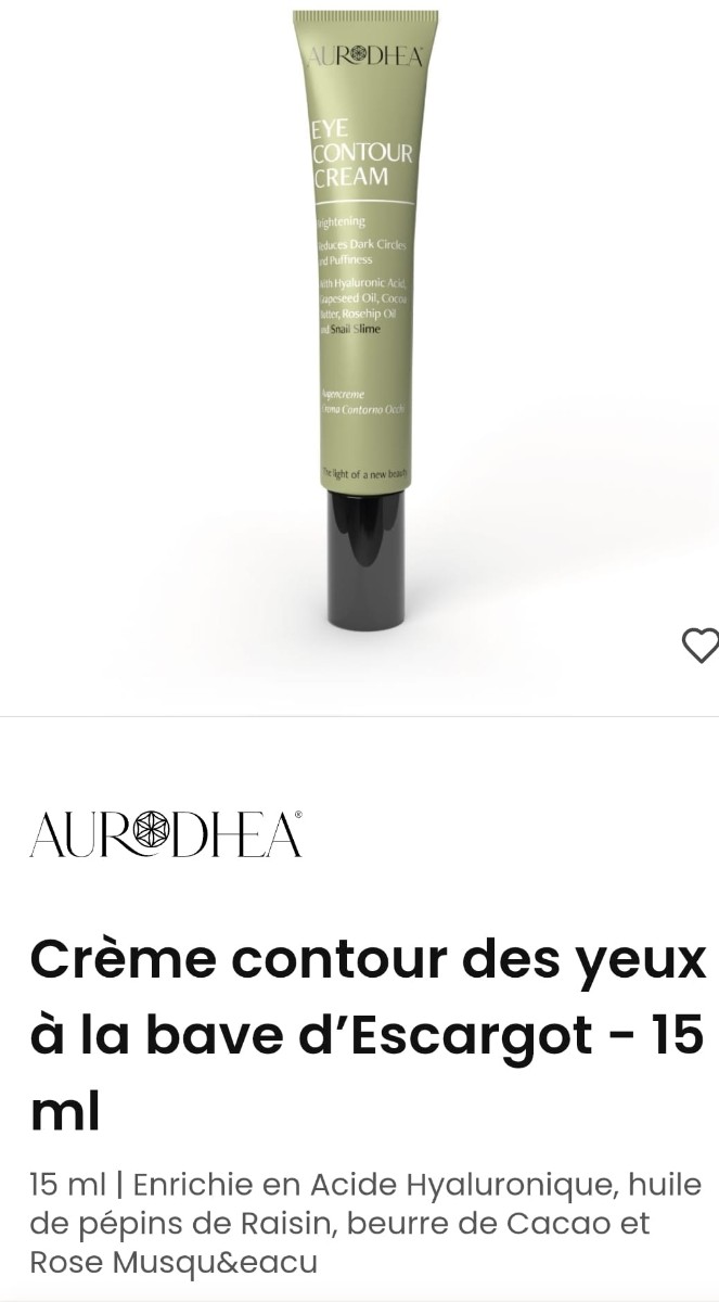 Crème contour des yeux à la bave d'Escargot - 15 ml