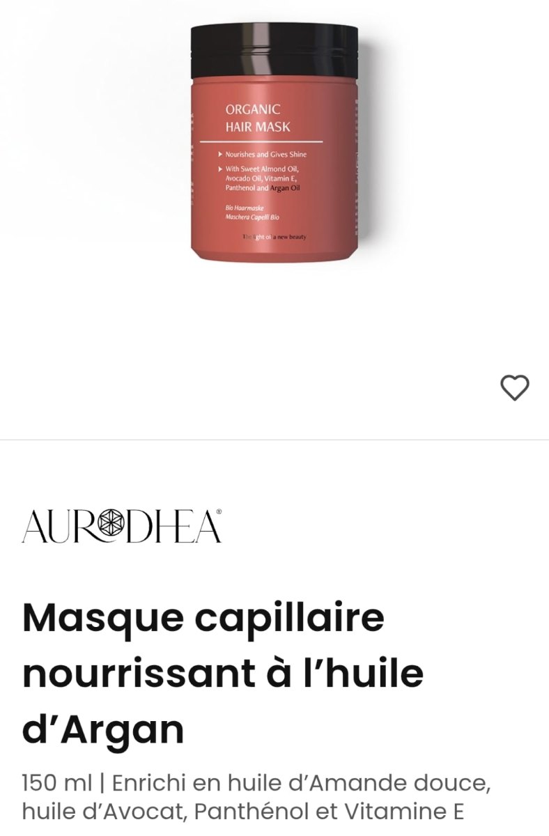 Masque capillaire nourrissant à l'huile d'Argan