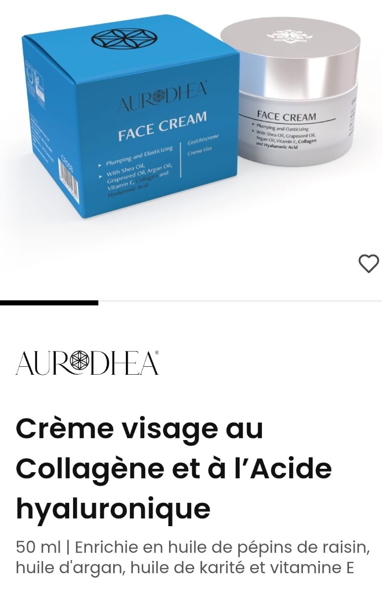 Crème visage au Collagène et à l'Acide hyaluronique