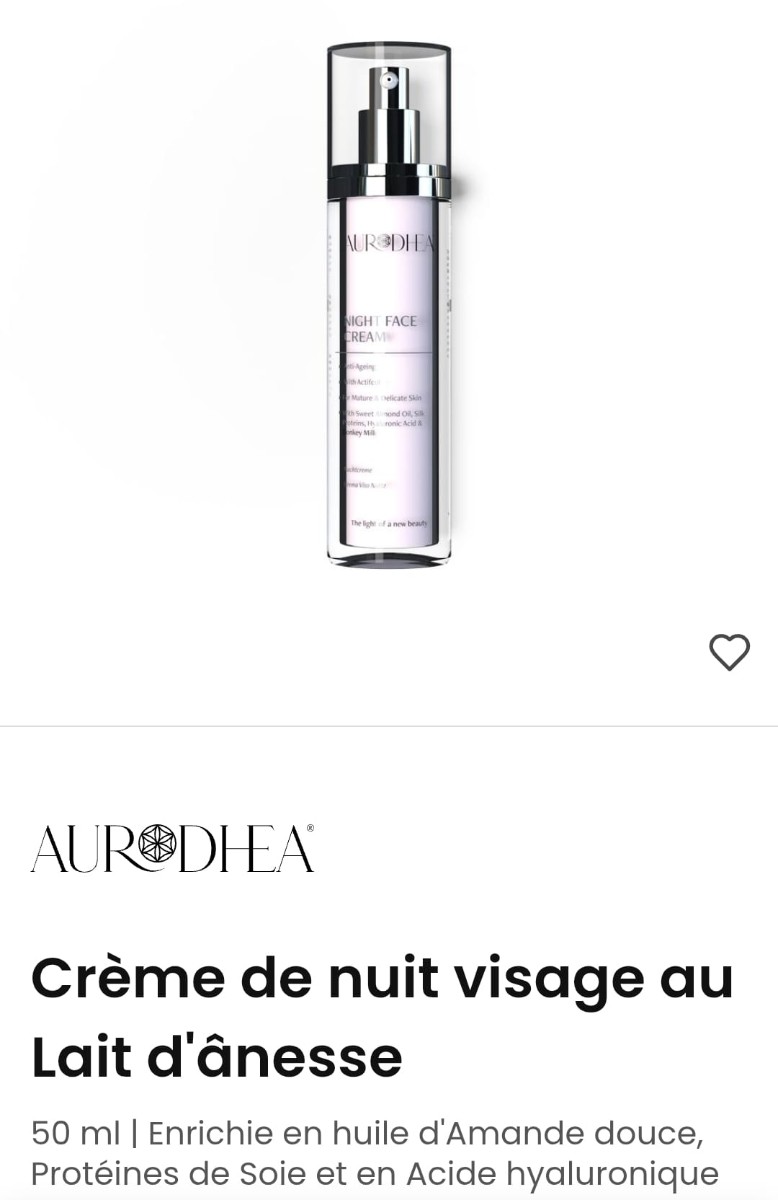 Crème de nuit visage au Lait d'ânesse