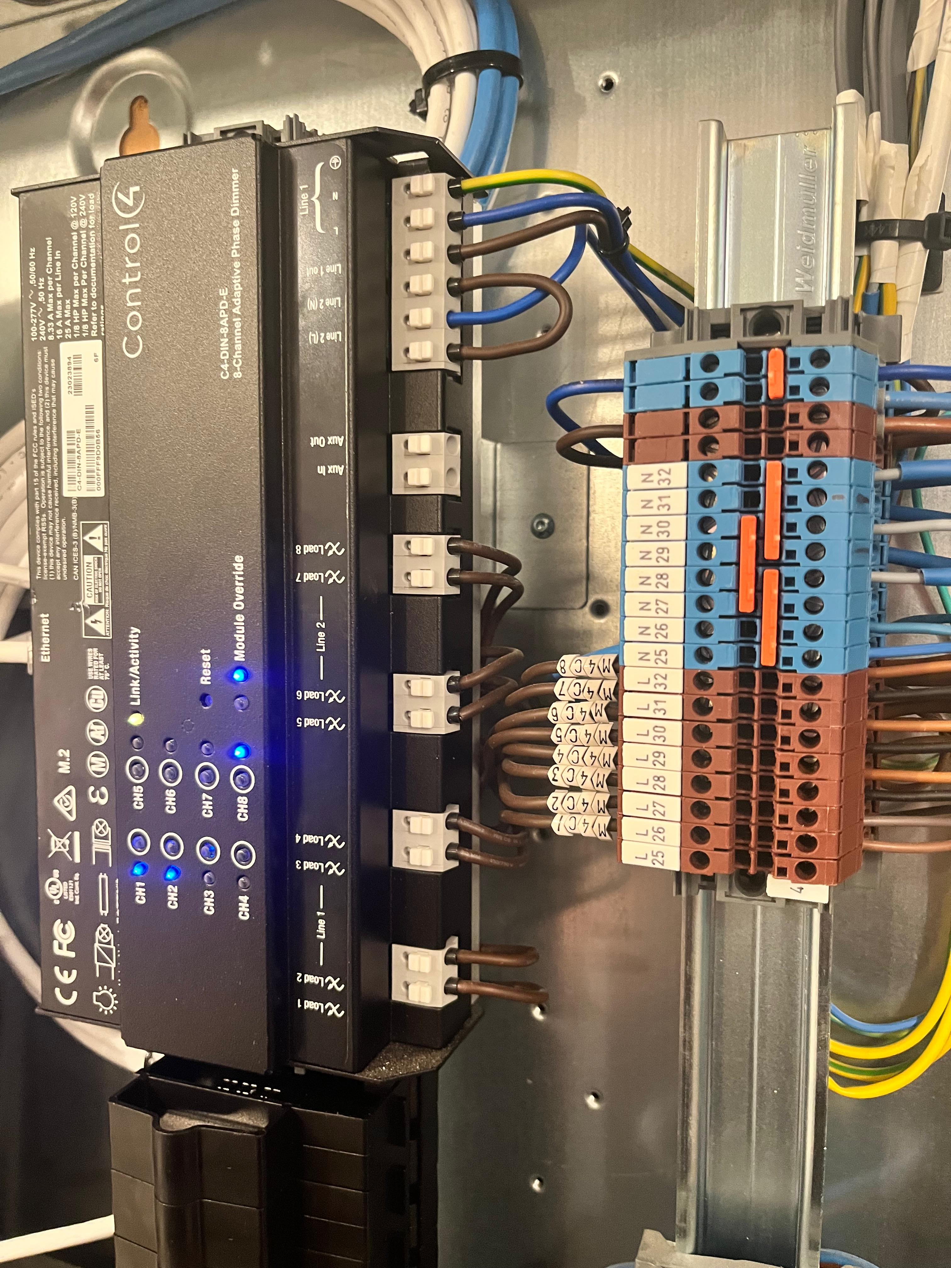 Modern consumer unit installation in a luxury property