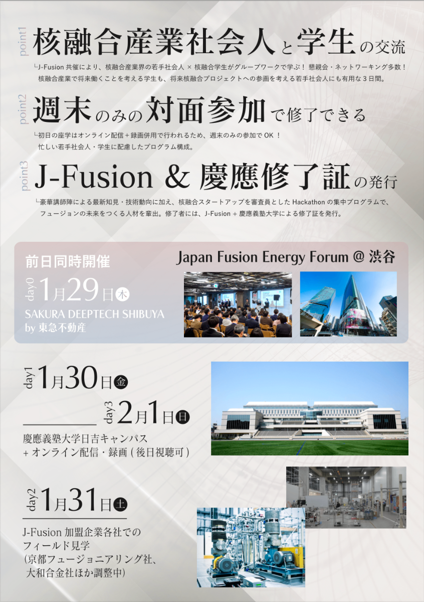 Fusion Science School 2025 フライヤー 2枚目