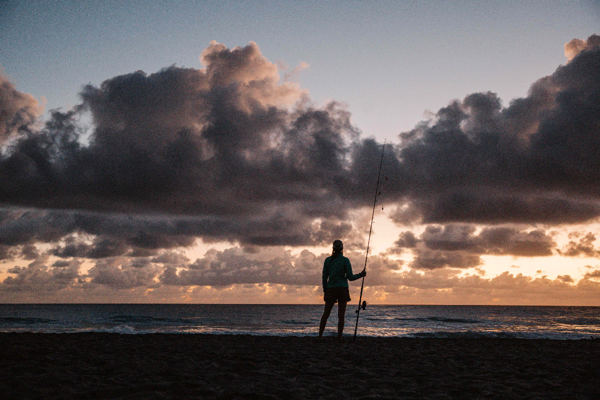 Allie fishing at sunset in Florida