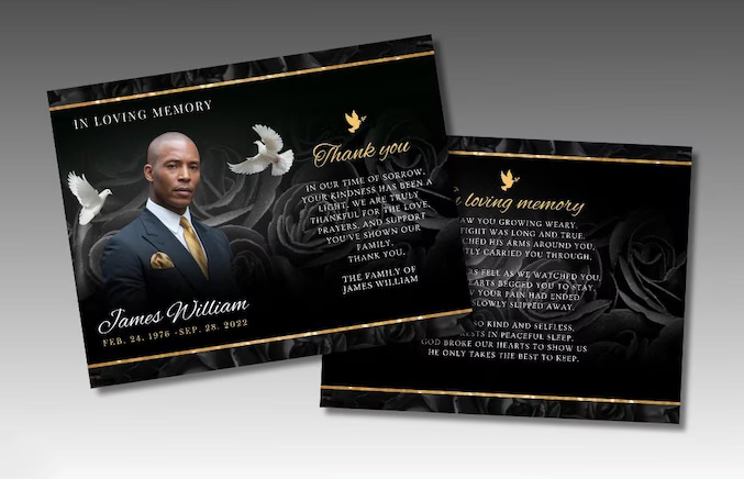Thank You Cards - Professional memorial printing service