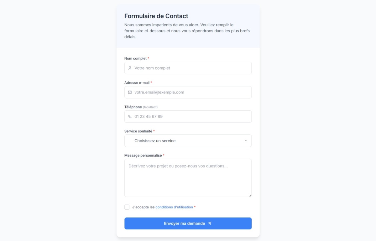 Formulaire de Contact