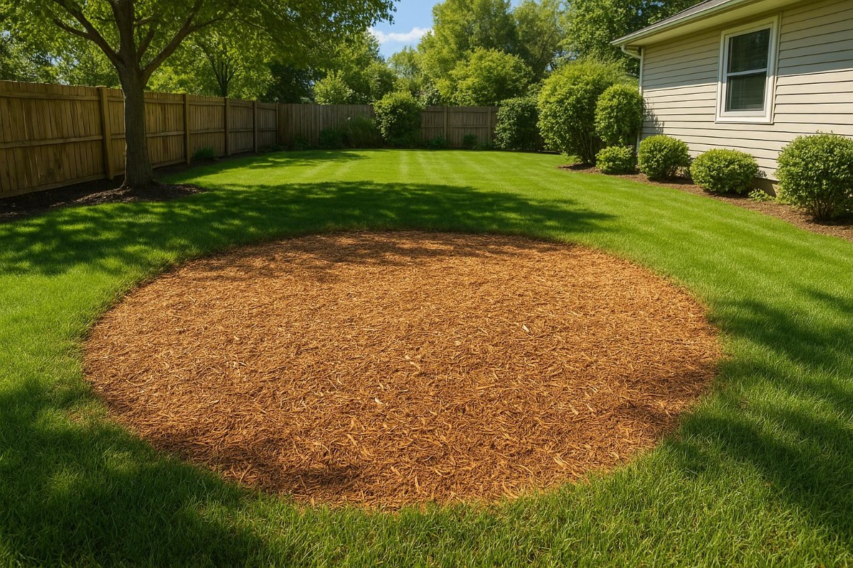 Professional stump grinding equipment removing tree stump in Phoenix Arizona yard