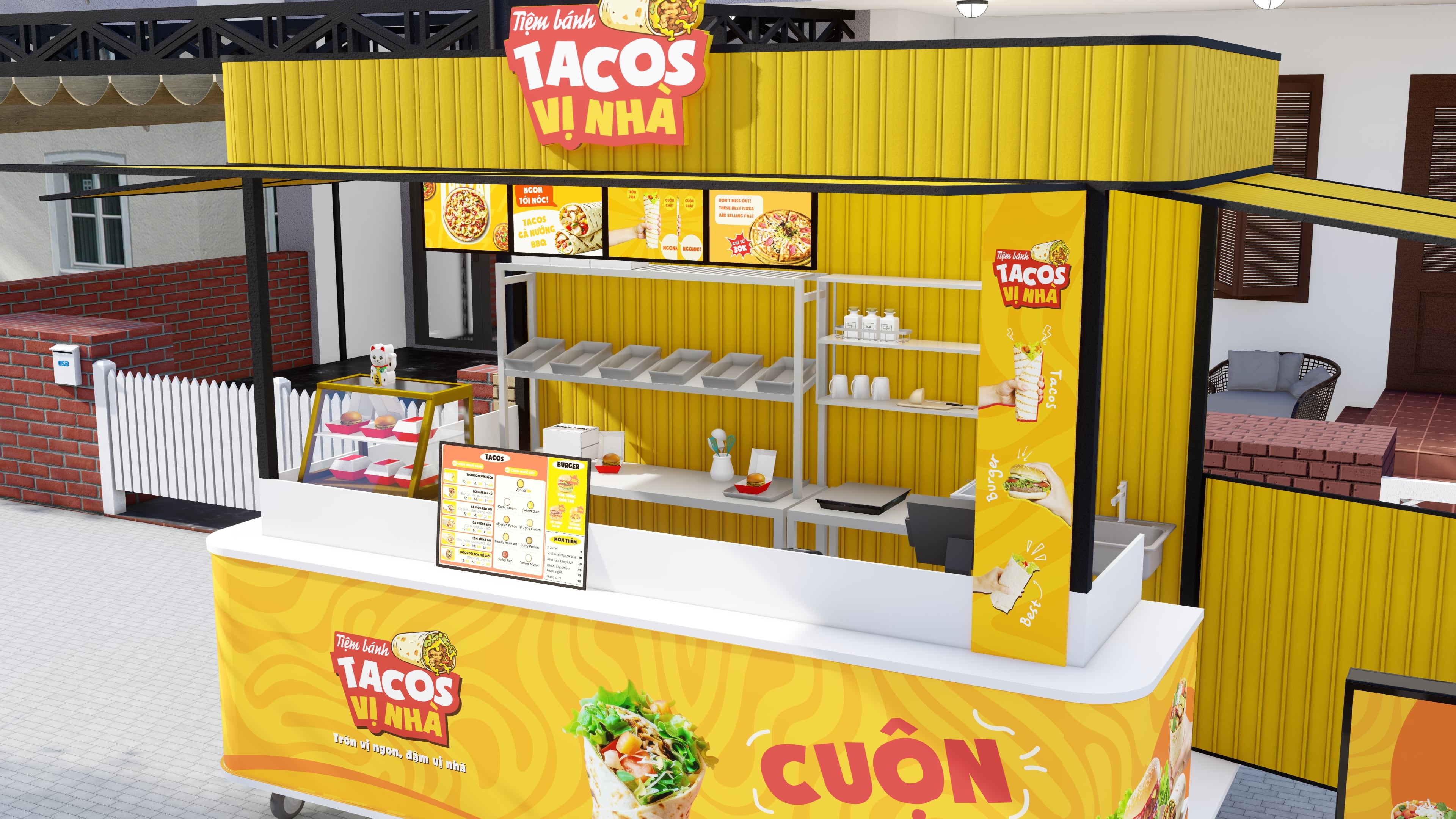 Mô hình xe đẩy Kiosk chi tiết