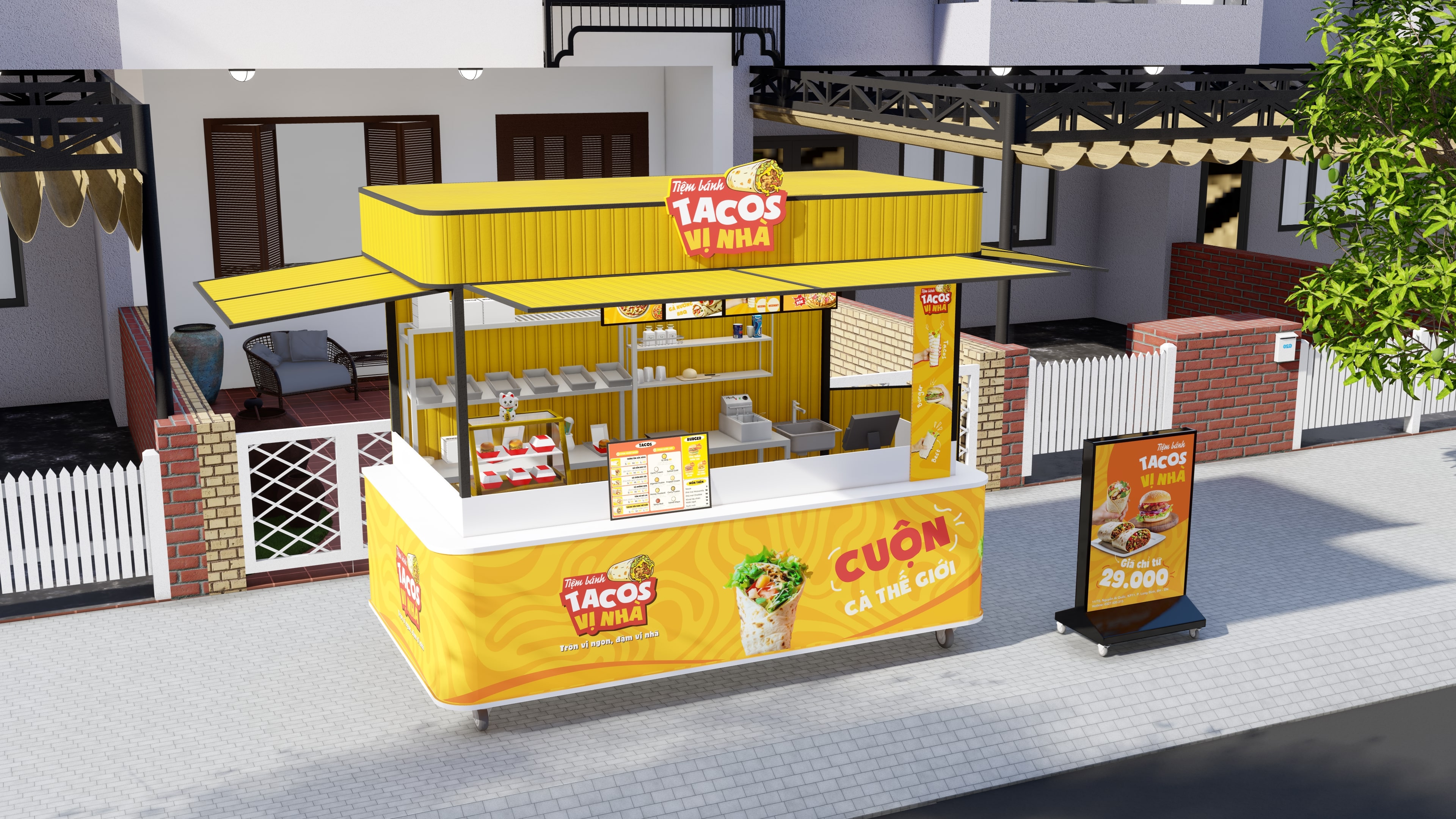 Xe đẩy kiosk tại khu vui chơi