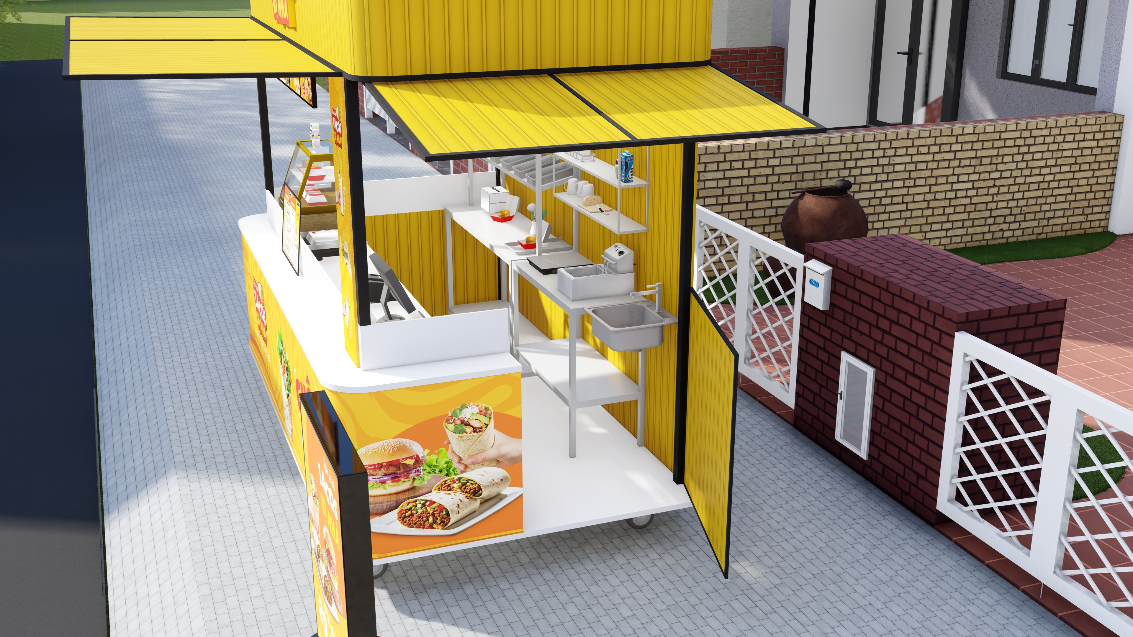 Thiết kế chi tiết xe đẩy Kiosk